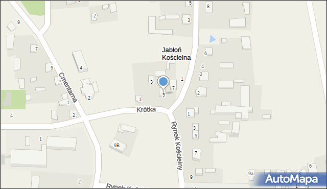 Jabłoń Kościelna, Krótka, 5, mapa Jabłoń Kościelna