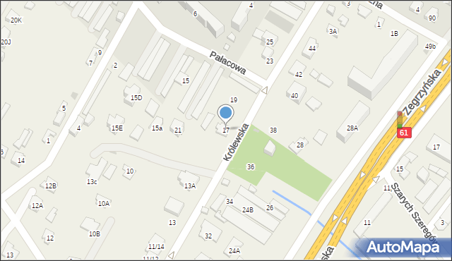 Jabłonna, Królewska, 17, mapa Jabłonna