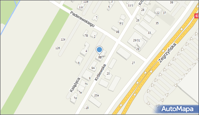 Jabłonna, Królewska, 9B, mapa Jabłonna