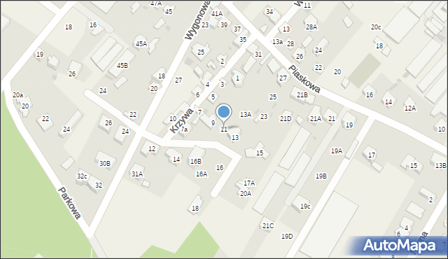 Jabłonna, Krzywa, 11, mapa Jabłonna