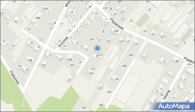 Jabłonna, Krzywa, 15, mapa Jabłonna