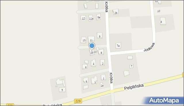 Jabłowo, Krótka, 10, mapa Jabłowo