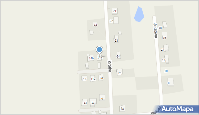 Jabłowo, Krótka, 14a, mapa Jabłowo
