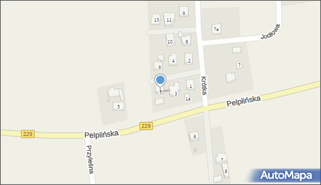 Jabłowo, Krótka, 5, mapa Jabłowo