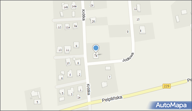 Jabłowo, Krótka, 7a, mapa Jabłowo