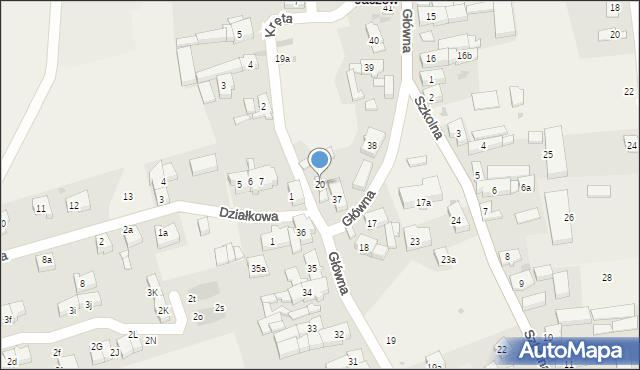 Jaczów, Kręta, 20, mapa Jaczów