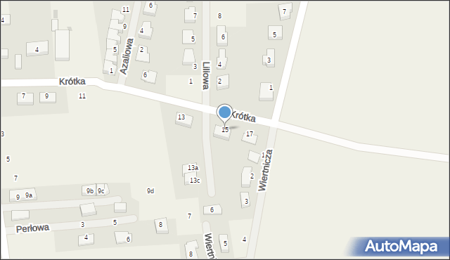 Jaczów, Krótka, 15, mapa Jaczów