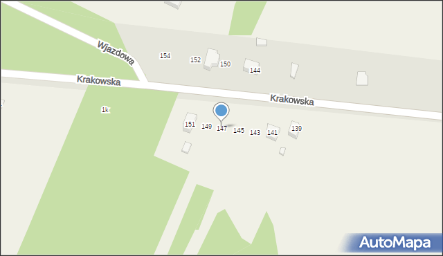 Jakubów, Krakowska, 147, mapa Jakubów