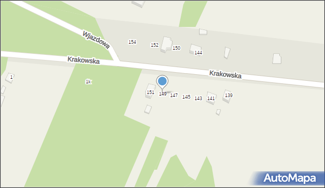 Jakubów, Krakowska, 149, mapa Jakubów