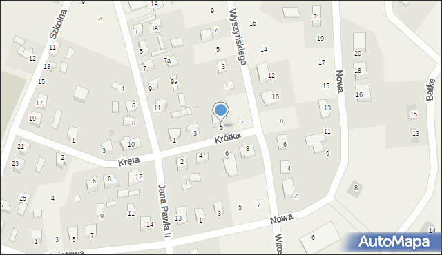 Jamielnik, Krótka, 5, mapa Jamielnik