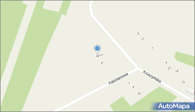 Jamno, Kruszyńska, 14, mapa Jamno