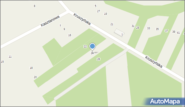 Jamno, Kruszyńska, 24, mapa Jamno