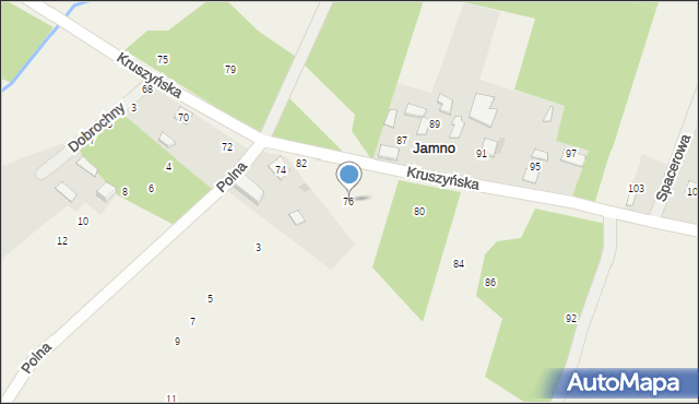 Jamno, Kruszyńska, 76, mapa Jamno