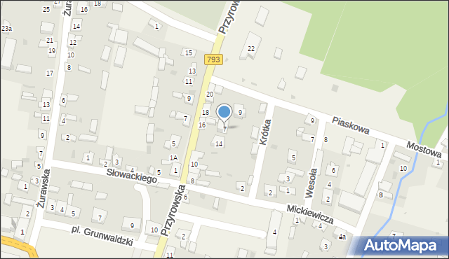 Janów, Krótka, 7, mapa Janów