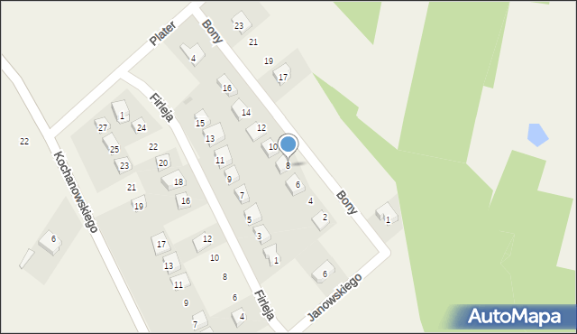 Janowiec, Królowej Bony, 8, mapa Janowiec