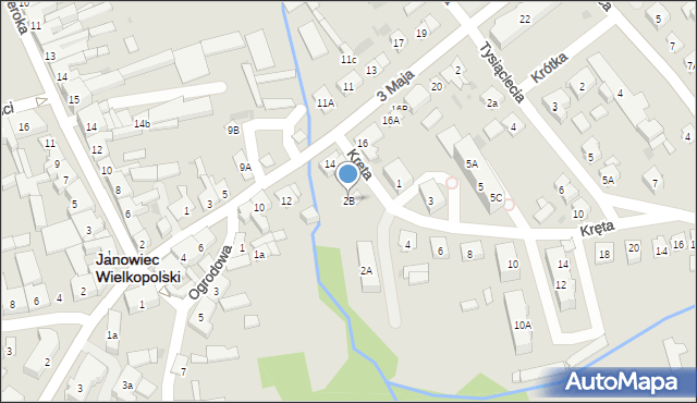 Janowiec Wielkopolski, Kręta, 2B, mapa Janowiec Wielkopolski