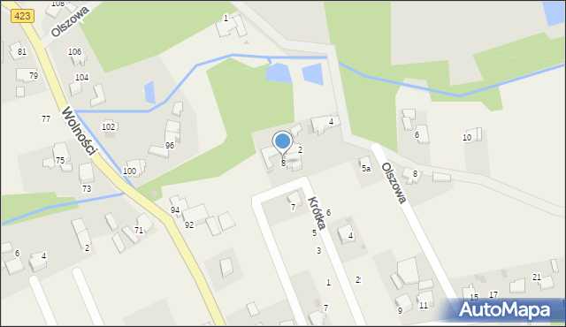 Januszkowice, Krótka, 8, mapa Januszkowice