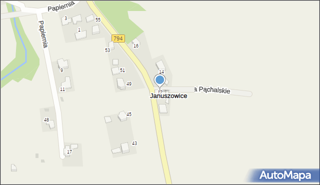 Januszowice, Krakowska, 12, mapa Januszowice