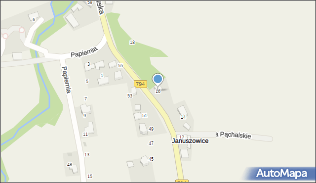 Januszowice, Krakowska, 16, mapa Januszowice