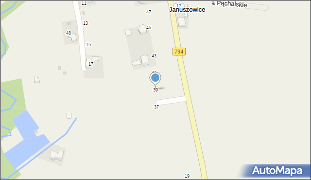 Januszowice, Krakowska, 39, mapa Januszowice