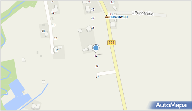 Januszowice, Krakowska, 41, mapa Januszowice