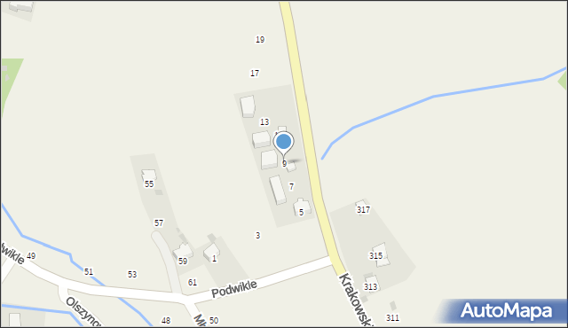 Januszowice, Krakowska, 9, mapa Januszowice