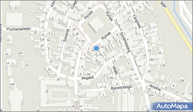 Jarocin, Krótka, 1, mapa Jarocin