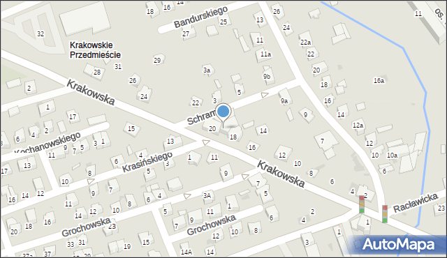 Jarosław, Krakowska, 18a, mapa Jarosławia