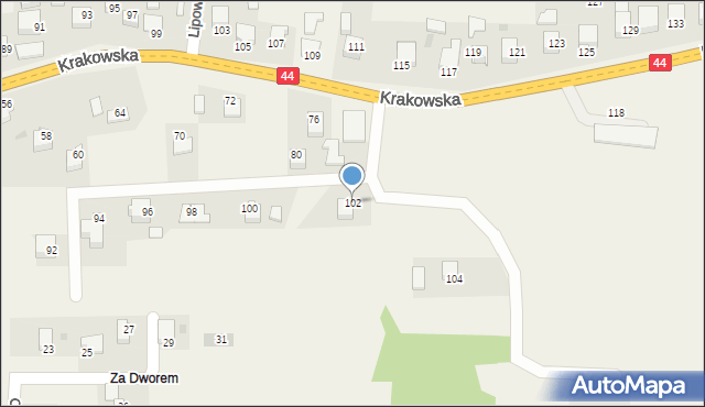 Jaśkowice, Krakowska, 102, mapa Jaśkowice