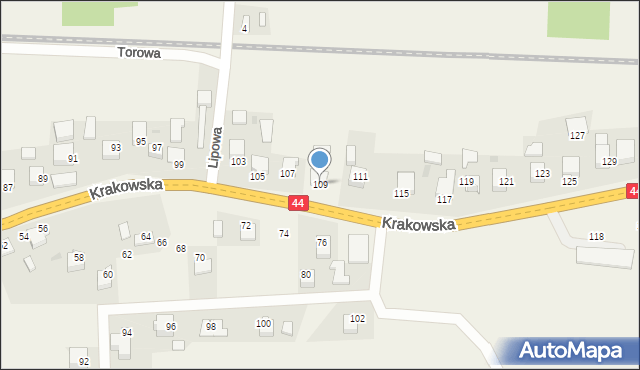 Jaśkowice, Krakowska, 109, mapa Jaśkowice