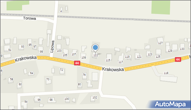 Jaśkowice, Krakowska, 111, mapa Jaśkowice