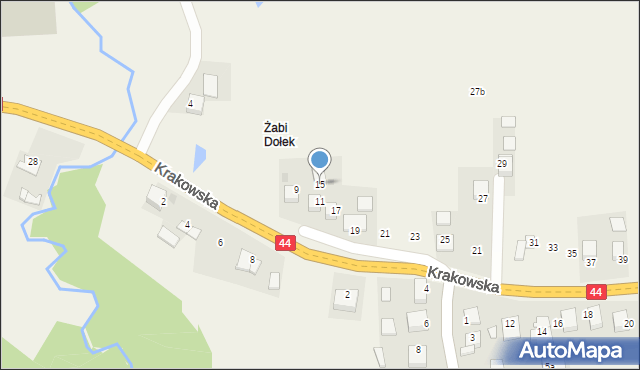 Jaśkowice, Krakowska, 15, mapa Jaśkowice