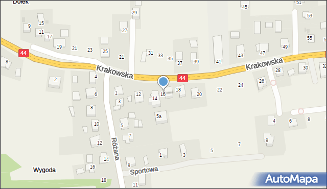 Jaśkowice, Krakowska, 16, mapa Jaśkowice