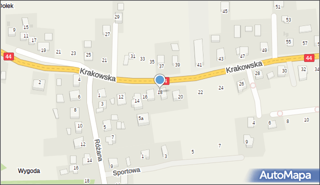 Jaśkowice, Krakowska, 18, mapa Jaśkowice