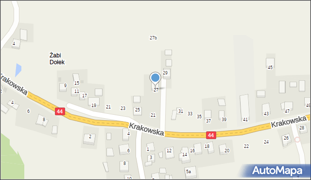 Jaśkowice, Krakowska, 27, mapa Jaśkowice