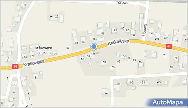 Jaśkowice, Krakowska, 56, mapa Jaśkowice