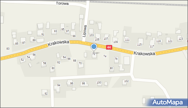Jaśkowice, Krakowska, 72, mapa Jaśkowice