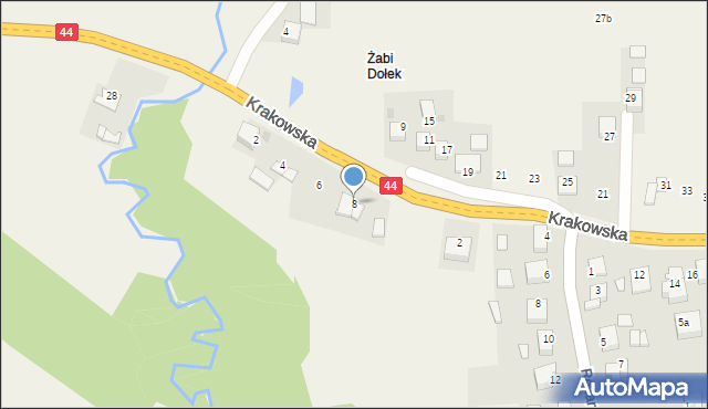 Jaśkowice, Krakowska, 8, mapa Jaśkowice