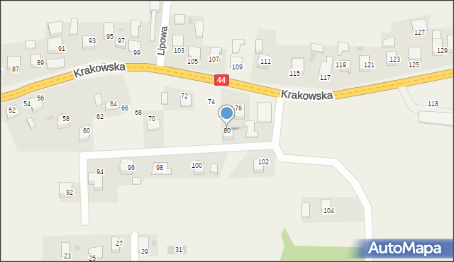 Jaśkowice, Krakowska, 80, mapa Jaśkowice