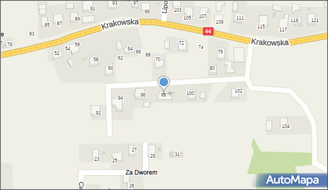 Jaśkowice, Krakowska, 98, mapa Jaśkowice