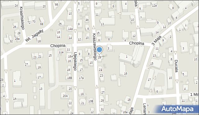 Jasło, Kraszewskiego Józefa Ignacego, 19, mapa Jasła