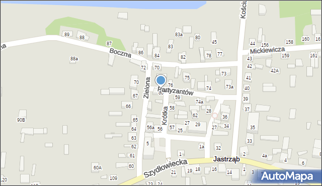 Jastrząb, Krótka, 60, mapa Jastrząb