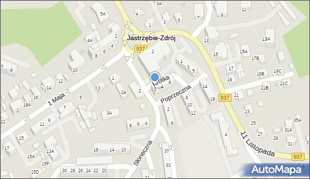 Jastrzębie-Zdrój, Krótka, 2, mapa Jastrzębie-Zdrój