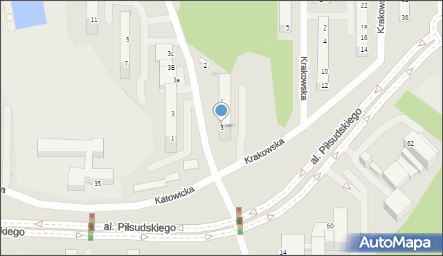 Jastrzębie-Zdrój, Krakowska, 3, mapa Jastrzębie-Zdrój