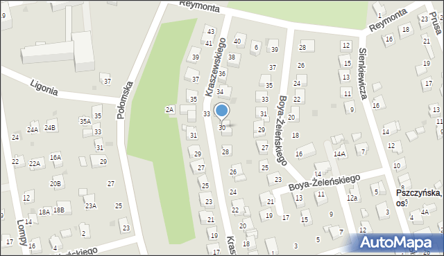 Jastrzębie-Zdrój, Kraszewskiego Józefa Ignacego, 30, mapa Jastrzębie-Zdrój