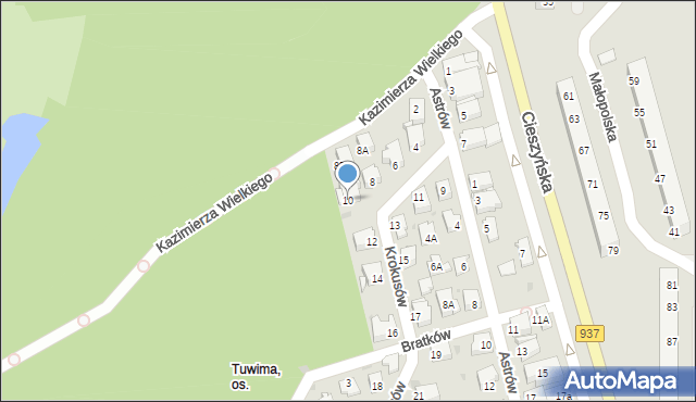 Jastrzębie-Zdrój, Krokusów, 10, mapa Jastrzębie-Zdrój