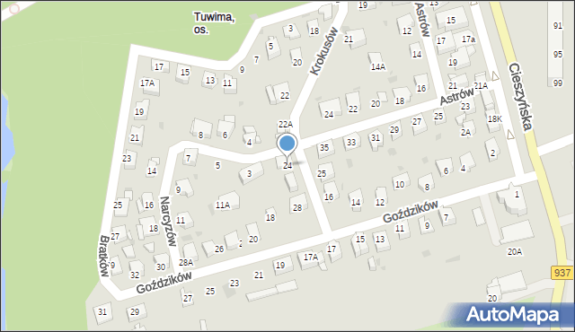 Jastrzębie-Zdrój, Krokusów, 24, mapa Jastrzębie-Zdrój