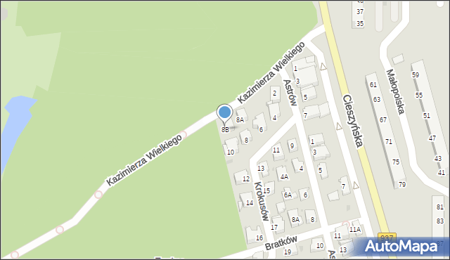 Jastrzębie-Zdrój, Krokusów, 8B, mapa Jastrzębie-Zdrój