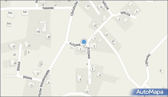 Jawiszowice, Krzywa, 2a, mapa Jawiszowice