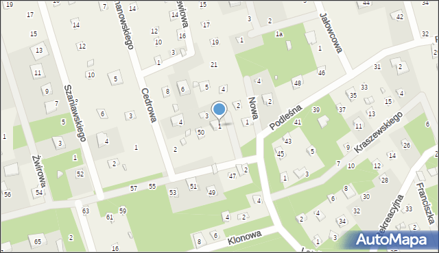 Jedlicze B, Krótka, 1, mapa Jedlicze B